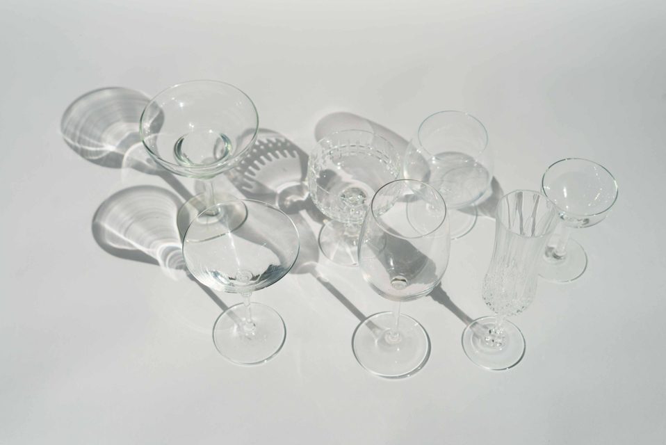 verres sur table