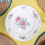 Assiettes plates fleurs KG Luneville