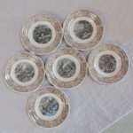 6 assiettes à dessert - La Chasse - Gien – Image 2