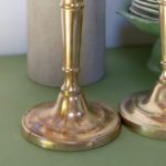 Paire N3 Bougeoirs anciens en laiton – Image 4