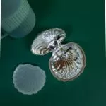 Beurrier coquillage en métal argenté