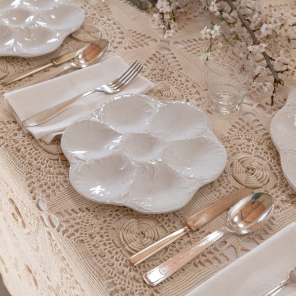 Assiettes coquillages blanches – Image 3