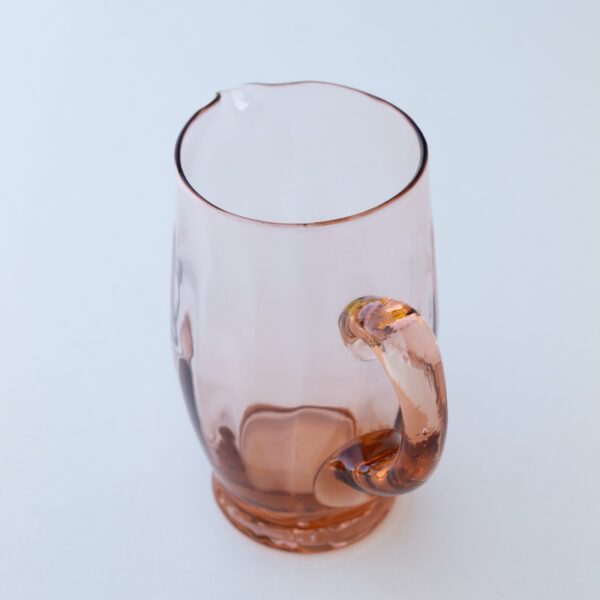 Carafe rose en verre soufflé – Image 3