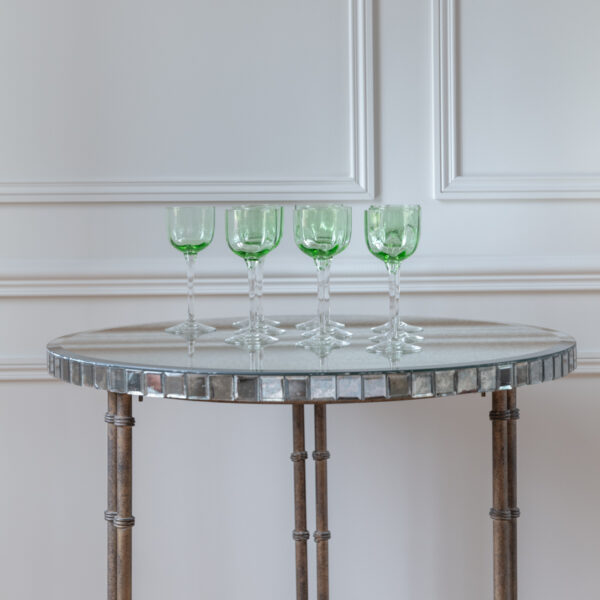 série de verres à pied anciens en verre soufflé bouche – Image 3