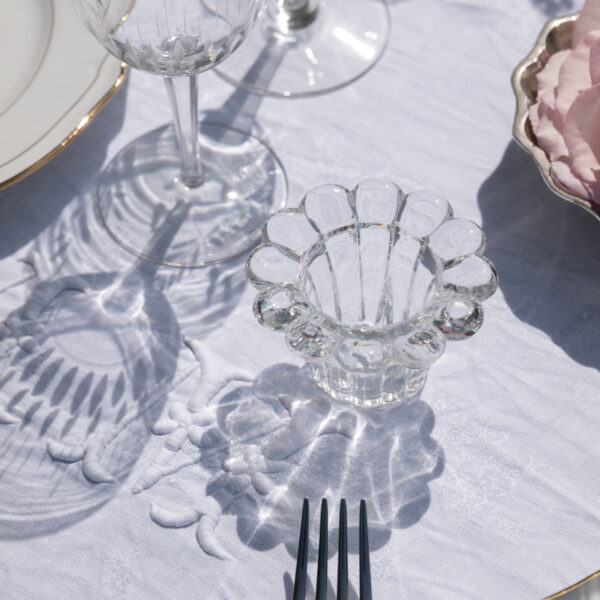 Paire de bougeoirs anciens en verre – Image 4